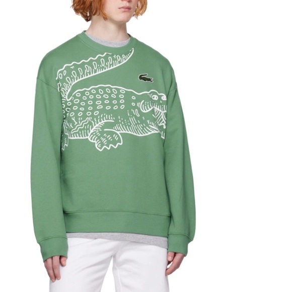 NWOT Lacoste Men’s Round Neck Loose Fit Croc Print Jogger Sweatshirt Size M - Picture 11 of 13